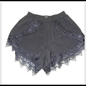 Mika & Gala Black Lace Trim Shorts